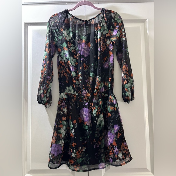 Jessica Simpson Black Floral Long Sleeve Dress - Picture 2 of 7
